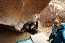 Bouldering in Hueco Tanks on 01/02/2020 with Blue Lizard Climbing and Yoga

Filename: SRM_20200102_1452400.jpg
Aperture: f/3.5
Shutter Speed: 1/250
Body: Canon EOS-1D Mark II
Lens: Canon EF 16-35mm f/2.8 L