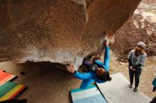 Bouldering in Hueco Tanks on 01/02/2020 with Blue Lizard Climbing and Yoga

Filename: SRM_20200102_1453320.jpg
Aperture: f/4.0
Shutter Speed: 1/250
Body: Canon EOS-1D Mark II
Lens: Canon EF 16-35mm f/2.8 L