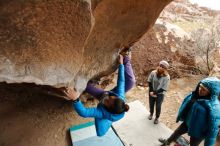 Bouldering in Hueco Tanks on 01/02/2020 with Blue Lizard Climbing and Yoga

Filename: SRM_20200102_1453410.jpg
Aperture: f/3.5
Shutter Speed: 1/250
Body: Canon EOS-1D Mark II
Lens: Canon EF 16-35mm f/2.8 L