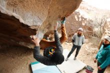 Bouldering in Hueco Tanks on 01/02/2020 with Blue Lizard Climbing and Yoga

Filename: SRM_20200102_1454410.jpg
Aperture: f/2.8
Shutter Speed: 1/250
Body: Canon EOS-1D Mark II
Lens: Canon EF 16-35mm f/2.8 L