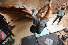 Bouldering in Hueco Tanks on 01/02/2020 with Blue Lizard Climbing and Yoga

Filename: SRM_20200102_1454430.jpg
Aperture: f/3.2
Shutter Speed: 1/250
Body: Canon EOS-1D Mark II
Lens: Canon EF 16-35mm f/2.8 L