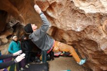 Bouldering in Hueco Tanks on 01/02/2020 with Blue Lizard Climbing and Yoga

Filename: SRM_20200102_1457070.jpg
Aperture: f/3.5
Shutter Speed: 1/250
Body: Canon EOS-1D Mark II
Lens: Canon EF 16-35mm f/2.8 L