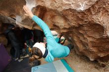 Bouldering in Hueco Tanks on 01/02/2020 with Blue Lizard Climbing and Yoga

Filename: SRM_20200102_1458111.jpg
Aperture: f/3.5
Shutter Speed: 1/250
Body: Canon EOS-1D Mark II
Lens: Canon EF 16-35mm f/2.8 L