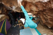 Bouldering in Hueco Tanks on 01/02/2020 with Blue Lizard Climbing and Yoga

Filename: SRM_20200102_1458120.jpg
Aperture: f/3.5
Shutter Speed: 1/250
Body: Canon EOS-1D Mark II
Lens: Canon EF 16-35mm f/2.8 L