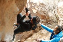 Bouldering in Hueco Tanks on 01/02/2020 with Blue Lizard Climbing and Yoga

Filename: SRM_20200102_1501320.jpg
Aperture: f/2.8
Shutter Speed: 1/250
Body: Canon EOS-1D Mark II
Lens: Canon EF 50mm f/1.8 II