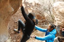 Bouldering in Hueco Tanks on 01/02/2020 with Blue Lizard Climbing and Yoga

Filename: SRM_20200102_1501330.jpg
Aperture: f/3.2
Shutter Speed: 1/250
Body: Canon EOS-1D Mark II
Lens: Canon EF 50mm f/1.8 II