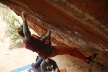 Bouldering in Hueco Tanks on 01/02/2020 with Blue Lizard Climbing and Yoga

Filename: SRM_20200102_1503440.jpg
Aperture: f/2.5
Shutter Speed: 1/250
Body: Canon EOS-1D Mark II
Lens: Canon EF 50mm f/1.8 II