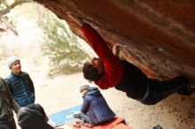 Bouldering in Hueco Tanks on 01/02/2020 with Blue Lizard Climbing and Yoga

Filename: SRM_20200102_1504500.jpg
Aperture: f/2.5
Shutter Speed: 1/250
Body: Canon EOS-1D Mark II
Lens: Canon EF 50mm f/1.8 II