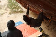 Bouldering in Hueco Tanks on 01/02/2020 with Blue Lizard Climbing and Yoga

Filename: SRM_20200102_1505580.jpg
Aperture: f/3.2
Shutter Speed: 1/250
Body: Canon EOS-1D Mark II
Lens: Canon EF 50mm f/1.8 II