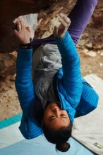 Bouldering in Hueco Tanks on 01/02/2020 with Blue Lizard Climbing and Yoga

Filename: SRM_20200102_1508420.jpg
Aperture: f/4.5
Shutter Speed: 1/250
Body: Canon EOS-1D Mark II
Lens: Canon EF 50mm f/1.8 II