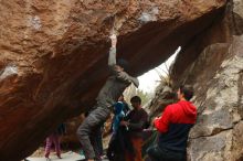 Bouldering in Hueco Tanks on 01/02/2020 with Blue Lizard Climbing and Yoga

Filename: SRM_20200102_1512410.jpg
Aperture: f/4.0
Shutter Speed: 1/250
Body: Canon EOS-1D Mark II
Lens: Canon EF 50mm f/1.8 II