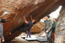 Bouldering in Hueco Tanks on 01/02/2020 with Blue Lizard Climbing and Yoga

Filename: SRM_20200102_1514500.jpg
Aperture: f/3.2
Shutter Speed: 1/250
Body: Canon EOS-1D Mark II
Lens: Canon EF 50mm f/1.8 II