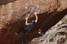 Bouldering in Hueco Tanks on 01/02/2020 with Blue Lizard Climbing and Yoga

Filename: SRM_20200102_1526460.jpg
Aperture: f/3.2
Shutter Speed: 1/250
Body: Canon EOS-1D Mark II
Lens: Canon EF 50mm f/1.8 II