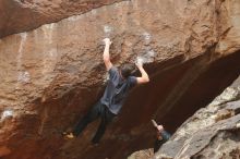 Bouldering in Hueco Tanks on 01/02/2020 with Blue Lizard Climbing and Yoga

Filename: SRM_20200102_1526500.jpg
Aperture: f/3.2
Shutter Speed: 1/250
Body: Canon EOS-1D Mark II
Lens: Canon EF 50mm f/1.8 II