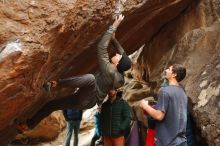 Bouldering in Hueco Tanks on 01/02/2020 with Blue Lizard Climbing and Yoga

Filename: SRM_20200102_1532360.jpg
Aperture: f/2.8
Shutter Speed: 1/250
Body: Canon EOS-1D Mark II
Lens: Canon EF 50mm f/1.8 II