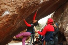 Bouldering in Hueco Tanks on 01/02/2020 with Blue Lizard Climbing and Yoga

Filename: SRM_20200102_1533480.jpg
Aperture: f/3.5
Shutter Speed: 1/250
Body: Canon EOS-1D Mark II
Lens: Canon EF 50mm f/1.8 II