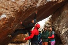 Bouldering in Hueco Tanks on 01/02/2020 with Blue Lizard Climbing and Yoga

Filename: SRM_20200102_1534340.jpg
Aperture: f/4.0
Shutter Speed: 1/250
Body: Canon EOS-1D Mark II
Lens: Canon EF 50mm f/1.8 II