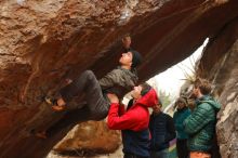 Bouldering in Hueco Tanks on 01/02/2020 with Blue Lizard Climbing and Yoga

Filename: SRM_20200102_1536530.jpg
Aperture: f/4.0
Shutter Speed: 1/250
Body: Canon EOS-1D Mark II
Lens: Canon EF 50mm f/1.8 II