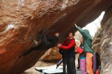 Bouldering in Hueco Tanks on 01/02/2020 with Blue Lizard Climbing and Yoga

Filename: SRM_20200102_1541361.jpg
Aperture: f/3.2
Shutter Speed: 1/250
Body: Canon EOS-1D Mark II
Lens: Canon EF 50mm f/1.8 II