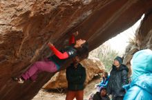 Bouldering in Hueco Tanks on 01/02/2020 with Blue Lizard Climbing and Yoga

Filename: SRM_20200102_1608120.jpg
Aperture: f/4.0
Shutter Speed: 1/250
Body: Canon EOS-1D Mark II
Lens: Canon EF 50mm f/1.8 II