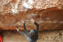 Bouldering in Hueco Tanks on 01/02/2020 with Blue Lizard Climbing and Yoga

Filename: SRM_20200102_1619110.jpg
Aperture: f/2.5
Shutter Speed: 1/250
Body: Canon EOS-1D Mark II
Lens: Canon EF 50mm f/1.8 II