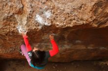 Bouldering in Hueco Tanks on 01/02/2020 with Blue Lizard Climbing and Yoga

Filename: SRM_20200102_1633281.jpg
Aperture: f/3.2
Shutter Speed: 1/250
Body: Canon EOS-1D Mark II
Lens: Canon EF 50mm f/1.8 II