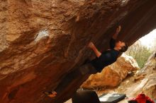 Bouldering in Hueco Tanks on 01/02/2020 with Blue Lizard Climbing and Yoga

Filename: SRM_20200102_1653400.jpg
Aperture: f/5.6
Shutter Speed: 1/250
Body: Canon EOS-1D Mark II
Lens: Canon EF 50mm f/1.8 II