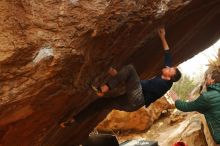 Bouldering in Hueco Tanks on 01/02/2020 with Blue Lizard Climbing and Yoga

Filename: SRM_20200102_1653470.jpg
Aperture: f/4.5
Shutter Speed: 1/400
Body: Canon EOS-1D Mark II
Lens: Canon EF 50mm f/1.8 II