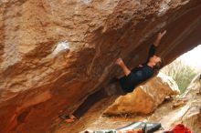 Bouldering in Hueco Tanks on 01/02/2020 with Blue Lizard Climbing and Yoga

Filename: SRM_20200102_1656280.jpg
Aperture: f/3.2
Shutter Speed: 1/400
Body: Canon EOS-1D Mark II
Lens: Canon EF 50mm f/1.8 II