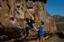 Bouldering in Hueco Tanks on 01/05/2020 with Blue Lizard Climbing and Yoga

Filename: SRM_20200105_1100110.jpg
Aperture: f/8.0
Shutter Speed: 1/400
Body: Canon EOS-1D Mark II
Lens: Canon EF 50mm f/1.8 II