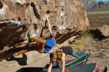 Bouldering in Hueco Tanks on 01/05/2020 with Blue Lizard Climbing and Yoga

Filename: SRM_20200105_1105250.jpg
Aperture: f/3.5
Shutter Speed: 1/1000
Body: Canon EOS-1D Mark II
Lens: Canon EF 50mm f/1.8 II