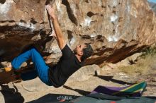 Bouldering in Hueco Tanks on 01/05/2020 with Blue Lizard Climbing and Yoga

Filename: SRM_20200105_1106530.jpg
Aperture: f/3.5
Shutter Speed: 1/1000
Body: Canon EOS-1D Mark II
Lens: Canon EF 50mm f/1.8 II