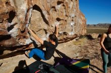 Bouldering in Hueco Tanks on 01/05/2020 with Blue Lizard Climbing and Yoga

Filename: SRM_20200105_1110520.jpg
Aperture: f/8.0
Shutter Speed: 1/400
Body: Canon EOS-1D Mark II
Lens: Canon EF 16-35mm f/2.8 L