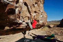 Bouldering in Hueco Tanks on 01/05/2020 with Blue Lizard Climbing and Yoga

Filename: SRM_20200105_1111530.jpg
Aperture: f/8.0
Shutter Speed: 1/400
Body: Canon EOS-1D Mark II
Lens: Canon EF 16-35mm f/2.8 L