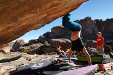 Bouldering in Hueco Tanks on 01/05/2020 with Blue Lizard Climbing and Yoga

Filename: SRM_20200105_1123520.jpg
Aperture: f/7.1
Shutter Speed: 1/320
Body: Canon EOS-1D Mark II
Lens: Canon EF 16-35mm f/2.8 L