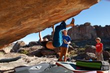 Bouldering in Hueco Tanks on 01/05/2020 with Blue Lizard Climbing and Yoga

Filename: SRM_20200105_1124070.jpg
Aperture: f/7.1
Shutter Speed: 1/320
Body: Canon EOS-1D Mark II
Lens: Canon EF 16-35mm f/2.8 L