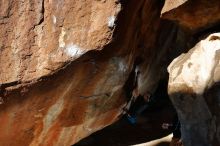 Bouldering in Hueco Tanks on 01/05/2020 with Blue Lizard Climbing and Yoga

Filename: SRM_20200105_1152360.jpg
Aperture: f/8.0
Shutter Speed: 1/250
Body: Canon EOS-1D Mark II
Lens: Canon EF 16-35mm f/2.8 L