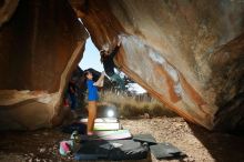 Bouldering in Hueco Tanks on 01/05/2020 with Blue Lizard Climbing and Yoga

Filename: SRM_20200105_1156580.jpg
Aperture: f/8.0
Shutter Speed: 1/250
Body: Canon EOS-1D Mark II
Lens: Canon EF 16-35mm f/2.8 L