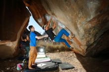 Bouldering in Hueco Tanks on 01/05/2020 with Blue Lizard Climbing and Yoga

Filename: SRM_20200105_1158580.jpg
Aperture: f/8.0
Shutter Speed: 1/250
Body: Canon EOS-1D Mark II
Lens: Canon EF 16-35mm f/2.8 L