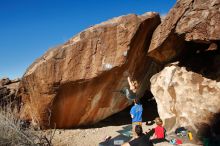 Bouldering in Hueco Tanks on 01/05/2020 with Blue Lizard Climbing and Yoga

Filename: SRM_20200105_1208360.jpg
Aperture: f/8.0
Shutter Speed: 1/250
Body: Canon EOS-1D Mark II
Lens: Canon EF 16-35mm f/2.8 L