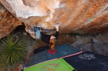 Bouldering in Hueco Tanks on 01/05/2020 with Blue Lizard Climbing and Yoga

Filename: SRM_20200105_1327080.jpg
Aperture: f/4.0
Shutter Speed: 1/250
Body: Canon EOS-1D Mark II
Lens: Canon EF 16-35mm f/2.8 L