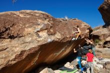 Bouldering in Hueco Tanks on 01/05/2020 with Blue Lizard Climbing and Yoga

Filename: SRM_20200105_1358410.jpg
Aperture: f/8.0
Shutter Speed: 1/250
Body: Canon EOS-1D Mark II
Lens: Canon EF 16-35mm f/2.8 L