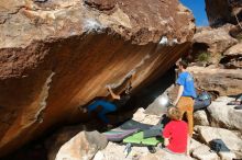 Bouldering in Hueco Tanks on 01/05/2020 with Blue Lizard Climbing and Yoga

Filename: SRM_20200105_1402290.jpg
Aperture: f/8.0
Shutter Speed: 1/250
Body: Canon EOS-1D Mark II
Lens: Canon EF 16-35mm f/2.8 L