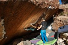 Bouldering in Hueco Tanks on 01/05/2020 with Blue Lizard Climbing and Yoga

Filename: SRM_20200105_1408440.jpg
Aperture: f/8.0
Shutter Speed: 1/250
Body: Canon EOS-1D Mark II
Lens: Canon EF 16-35mm f/2.8 L