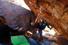 Bouldering in Hueco Tanks on 01/05/2020 with Blue Lizard Climbing and Yoga

Filename: SRM_20200105_1445300.jpg
Aperture: f/5.0
Shutter Speed: 1/250
Body: Canon EOS-1D Mark II
Lens: Canon EF 16-35mm f/2.8 L