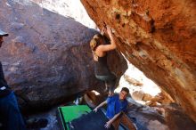 Bouldering in Hueco Tanks on 01/05/2020 with Blue Lizard Climbing and Yoga

Filename: SRM_20200105_1501580.jpg
Aperture: f/5.0
Shutter Speed: 1/250
Body: Canon EOS-1D Mark II
Lens: Canon EF 16-35mm f/2.8 L