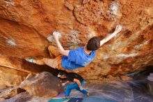 Bouldering in Hueco Tanks on 01/05/2020 with Blue Lizard Climbing and Yoga

Filename: SRM_20200105_1505030.jpg
Aperture: f/4.0
Shutter Speed: 1/250
Body: Canon EOS-1D Mark II
Lens: Canon EF 16-35mm f/2.8 L