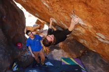 Bouldering in Hueco Tanks on 01/05/2020 with Blue Lizard Climbing and Yoga

Filename: SRM_20200105_1522440.jpg
Aperture: f/5.0
Shutter Speed: 1/250
Body: Canon EOS-1D Mark II
Lens: Canon EF 16-35mm f/2.8 L