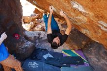 Bouldering in Hueco Tanks on 01/05/2020 with Blue Lizard Climbing and Yoga

Filename: SRM_20200105_1525380.jpg
Aperture: f/4.0
Shutter Speed: 1/250
Body: Canon EOS-1D Mark II
Lens: Canon EF 16-35mm f/2.8 L