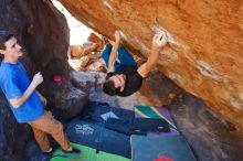 Bouldering in Hueco Tanks on 01/05/2020 with Blue Lizard Climbing and Yoga

Filename: SRM_20200105_1525411.jpg
Aperture: f/4.5
Shutter Speed: 1/250
Body: Canon EOS-1D Mark II
Lens: Canon EF 16-35mm f/2.8 L